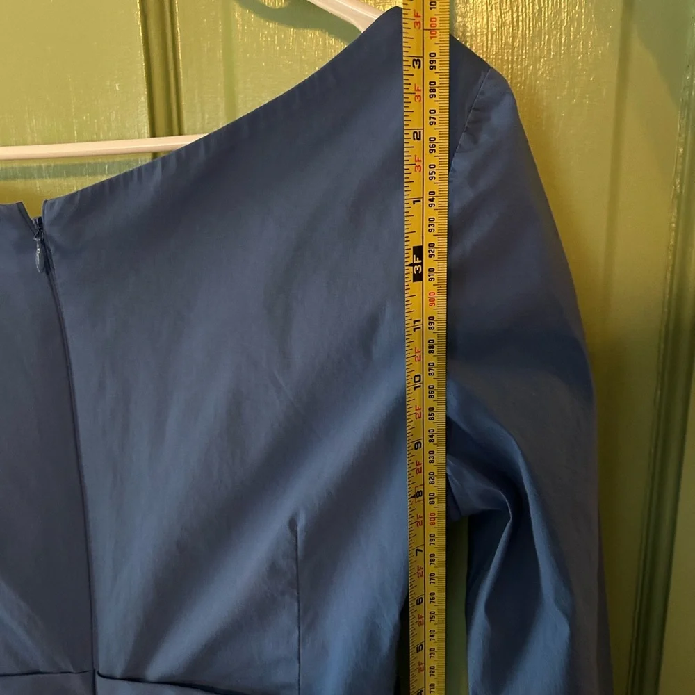 Talbot Runhof Dress cornflower blue ruched fitted